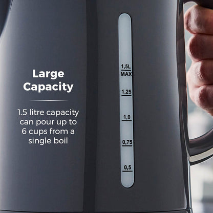 Tower T10049GRP Belle Jug Kettle with Rapid Boil, 1.5L, 3000W, Graphite