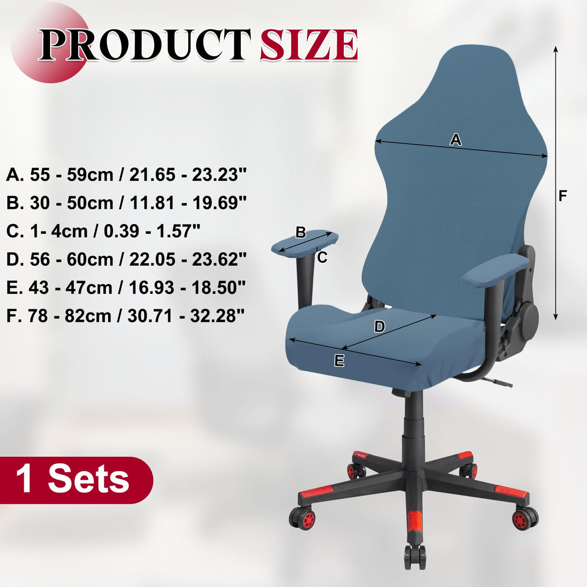 sourcing map Gaming Chair Covers, Stretchable Office Computer Chair Slipcover with Armrest Covers