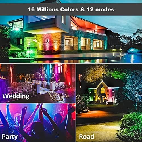 Bhochy LED Floodlight Outdoor 500W Equivalent, Smart RGB Flood Lights with APP, Colour Changing- Timing - Scene - IP66 Waterproof, UK Plug, 1 Pack