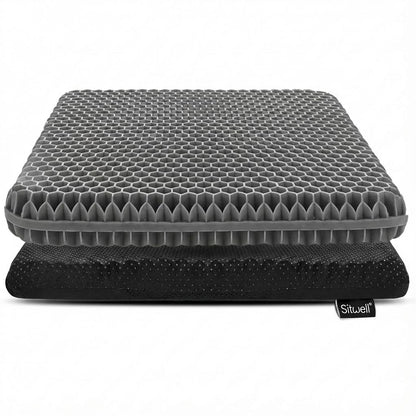 Sitwell Honeycomb Gel Seat Cushion, Cooling Pressure Relief Pad for Coccyx, Tailbone & Sciatica, Office Chair