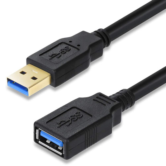 XBOHJOE USB 3.0 Extension Cable 5m High Speed 3.0 USB Extender Cord Type A Male to Female Data Transfer 5Gbps for Mouse USB3 Extender Cable (1, Black,