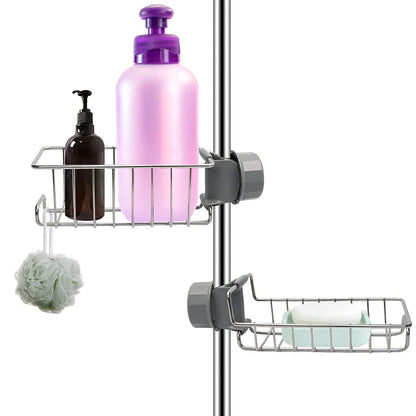 Beilala Bathroom Shower Caddy No Drill, 2 Pack Shampoo Soap Holders Stainless Steel Fauce Rack Kitchen Sink Organiser Bathroom Tidy Accessories Rust