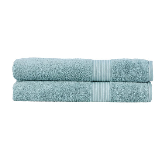 Christy Supreme Hygro 2 Bath Sheets Set | Mineral Blue | 100% Luxury Supima Cotton | Ultra Soft | Super Absorbent | 650GSM | Extra Large Bath Towels