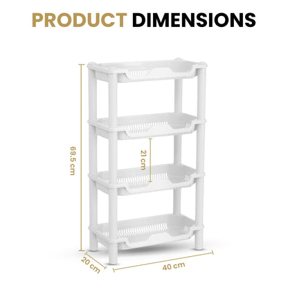 Qualiware 4 Tier Corner Shower Caddy Organiser Standing Shelf Rack Rustproof Corner Shelves for Bathroom Storage, Bath Accessories, Shower Pan