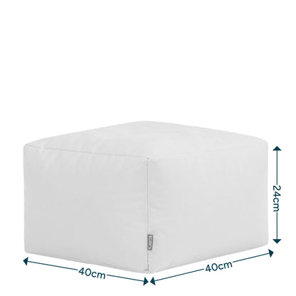 Bean Bag Bazaar Outdoor Bean Bag Footstool with Filling Included, Black