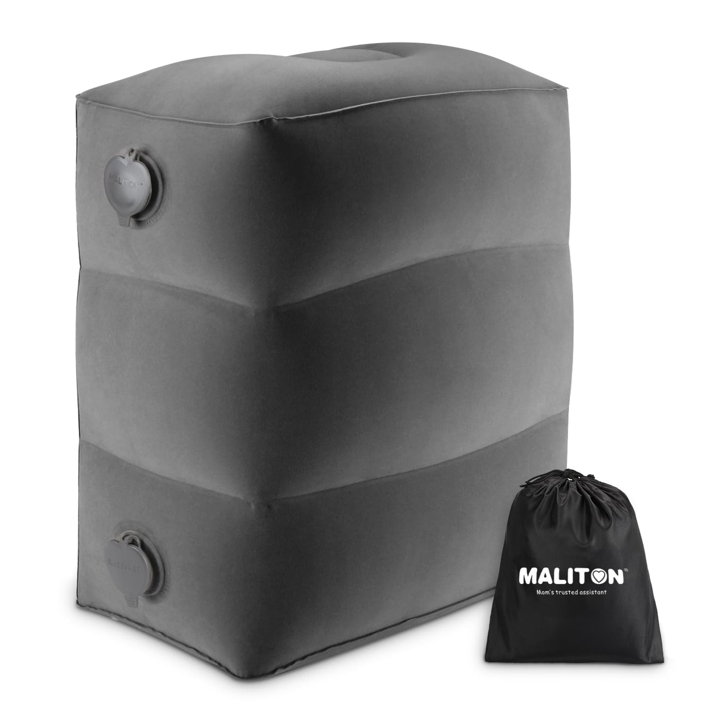 Maliton Airplane Footrest, Inflatable Foot Rest for Kids (Darkgrey, 1 Pack)