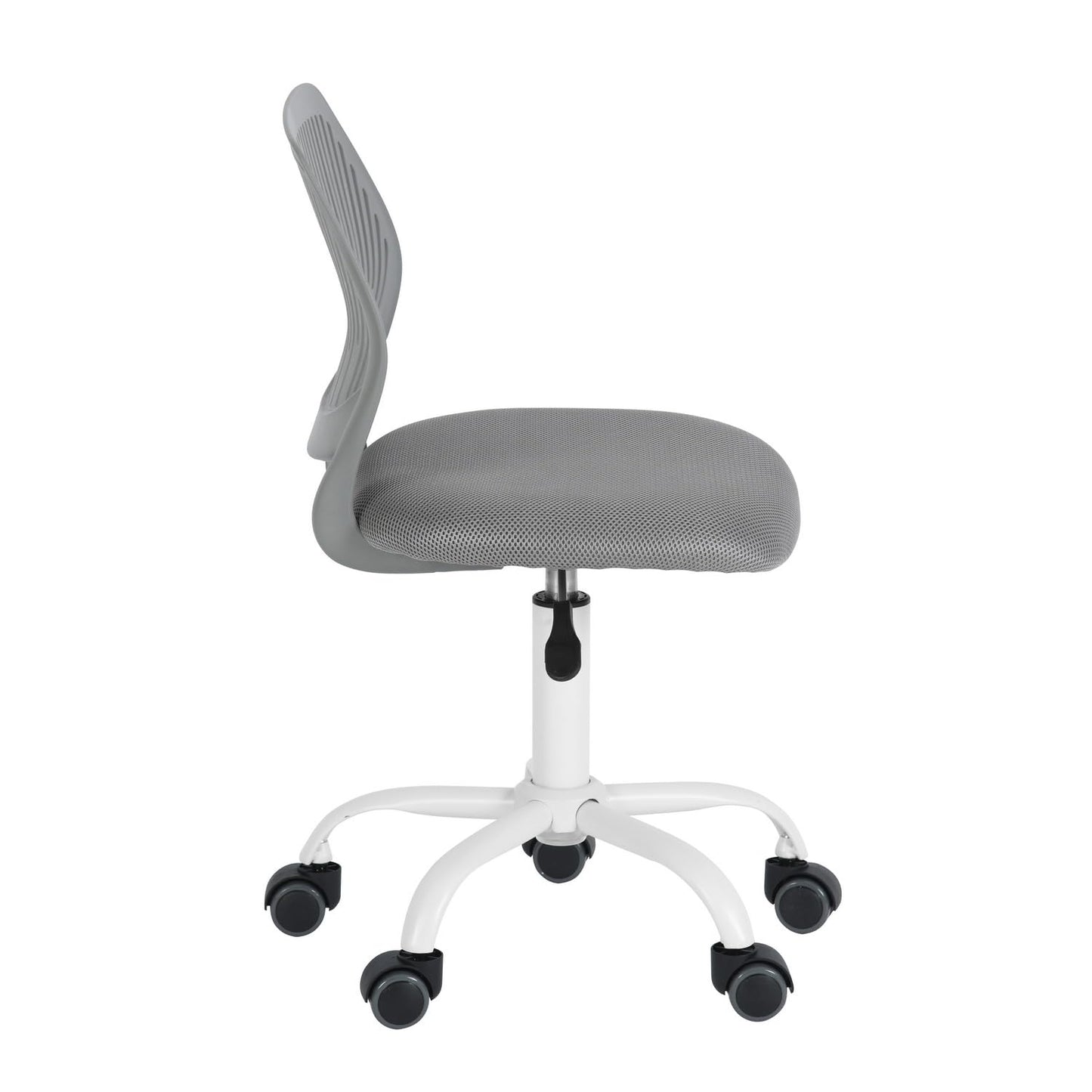 FurnitureR Compact Gaming Chair, PP Hollow Backrest, Adjustable Height, Ergonomic Swivel Foam Seat, 5 Wheels Iron Base, for Reading, Drawing, Gaming