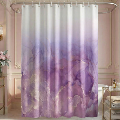 Rohxyzo Purple Gradient Abstract Shower Curtain, Modern Ink Art Polyester Fabric Shower Curtain for Bathroom, Wet Room Shower Curtain 180 x 180 cm