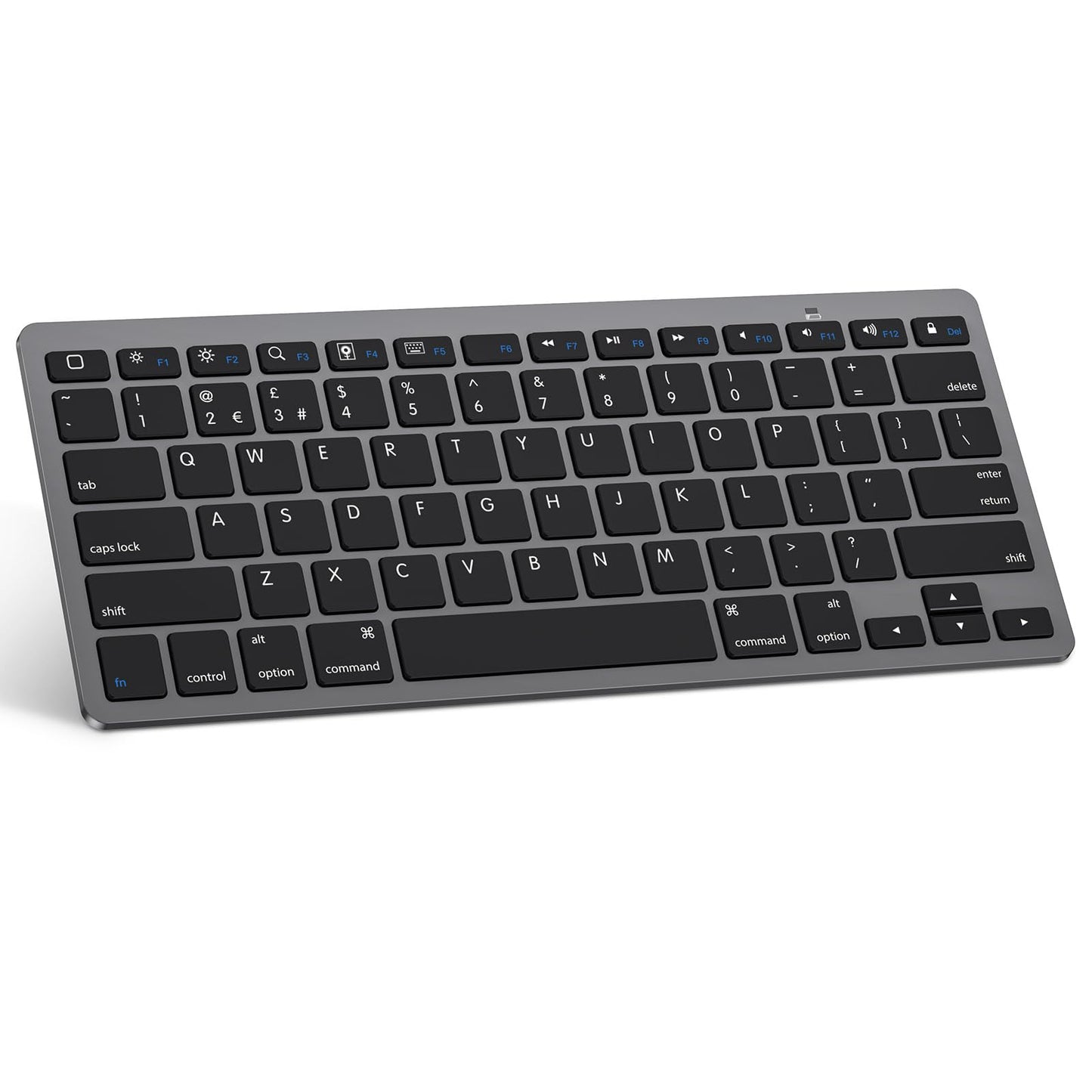 OMOTON Bluetooth Wireless Keyboard for iOS Compatible with iPad Pro/Air/Mini, iPhone and More, UK QWERTY Keyboard Layout, Space Grey