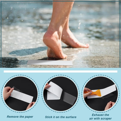 BENECREAT 24 Pcs Anti Slip Shower Stickers, PVC Bathroom Safety Stickers with Scraper