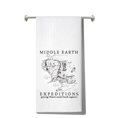 MYSOMY Middle Earth Kitchen Towel Middle Earth Map Gifts Lord Rings Gifts Middle Earth Kitchen Gifts (Middle Earth UK)