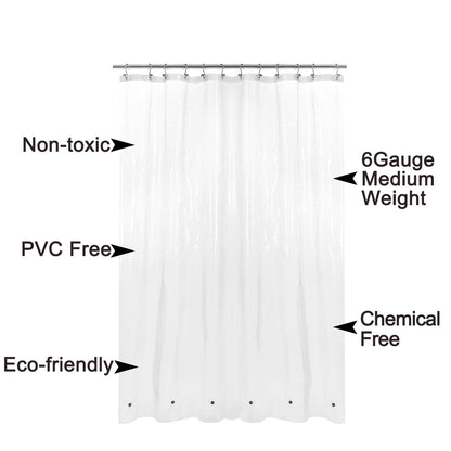 Barossa Design Peva Shower Curtain 72 x 75 Inches Width x Height Clear