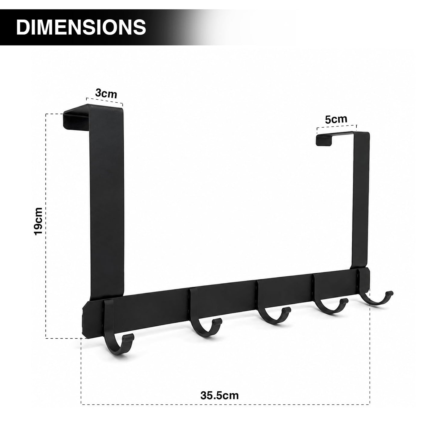 6 Over Door Hooks Door Hanger Rack No Drill Coat Towel Robe Holder