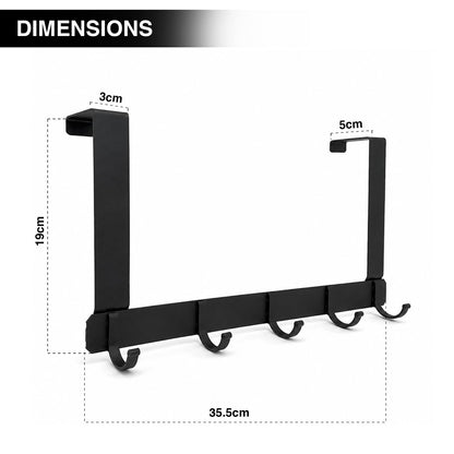 6 Over Door Hooks Door Hanger Rack No Drill Coat Towel Robe Holder