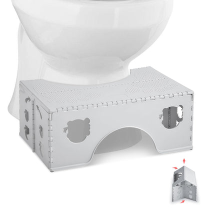 PRITOK Foldable Toilet Squat Stool: Foldable Plastic Toilet Stool for Bathroom, Non-Slip Step for Healthy Squatting Posture