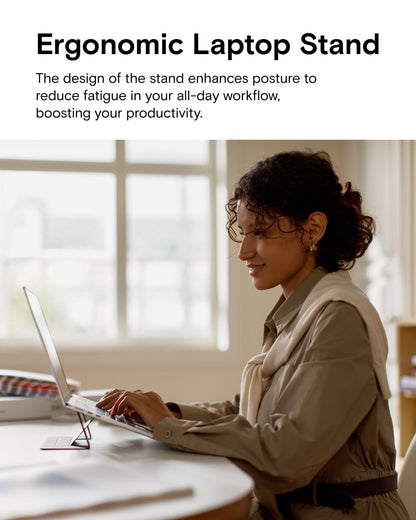 MOFT Laptop Stand for Desk, Adhesive Laptop Stand with 2 Adjustable Viewing Angles, Foldable and Portable Computer Stand Compatible with MacBook Air