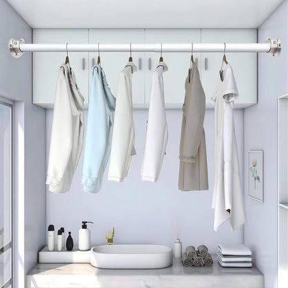 2 Pack Wardrobe Rail Support Brackets and Pole Fittings for Shower Curtain (25mm/0.98 In)