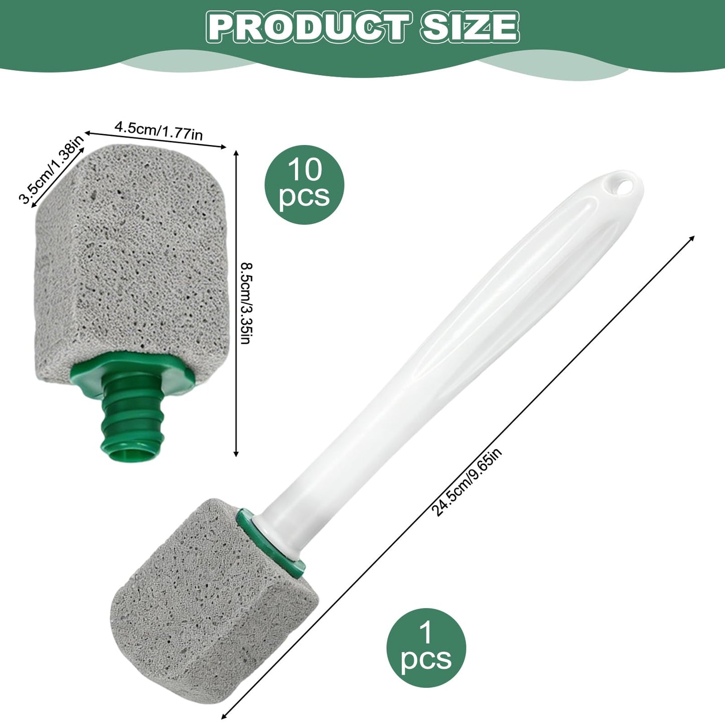 10 Pcs Pumice Stone for Toilet, Toilet Pumice Cleaning Stone with Short Handle, Nature Pumice Sticks for Clean Toilets, Pool, Bathroom (grey)