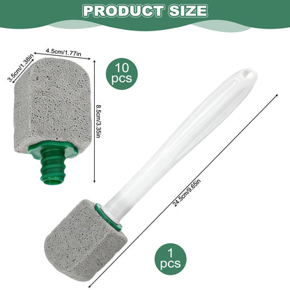 10 Pcs Pumice Stone for Toilet, Toilet Pumice Cleaning Stone with Short Handle, Nature Pumice Sticks for Clean Toilets, Pool, Bathroom (grey)
