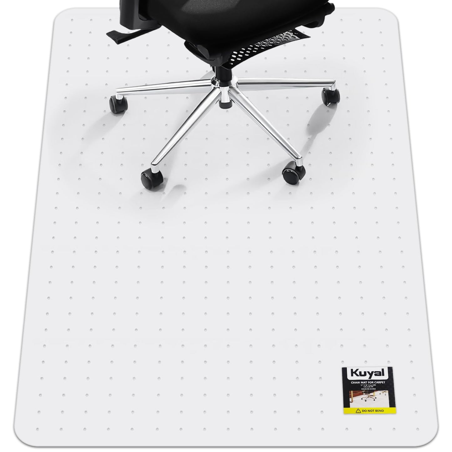 Kuyal Office Chair Mat for Carpet, 91x121 cm (36" x 48") Clear Heavy Duty Computer Chair Mat, Under Desk Protector Carpeted Floors Mat, Easy Chair