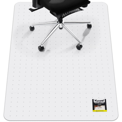 Kuyal Office Chair Mat for Carpet, 91x121 cm (36" x 48") Clear Heavy Duty Computer Chair Mat, Under Desk Protector Carpeted Floors Mat, Easy Chair