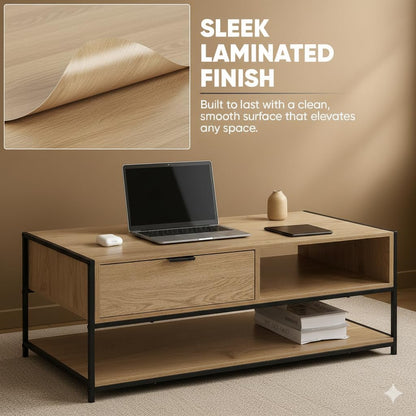 CELINO making your day Large Coffee Table | Industrial Coffee Table for Living Room