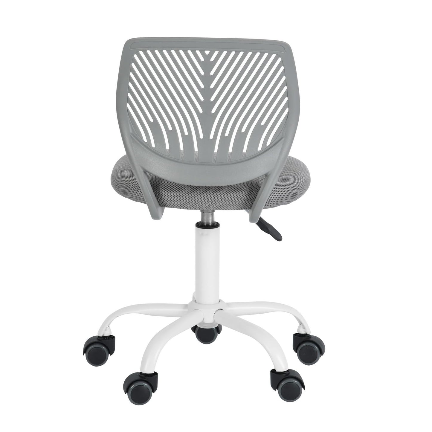FurnitureR Compact Gaming Chair, PP Hollow Backrest, Adjustable Height, Ergonomic Swivel Foam Seat, 5 Wheels Iron Base, for Reading, Drawing, Gaming
