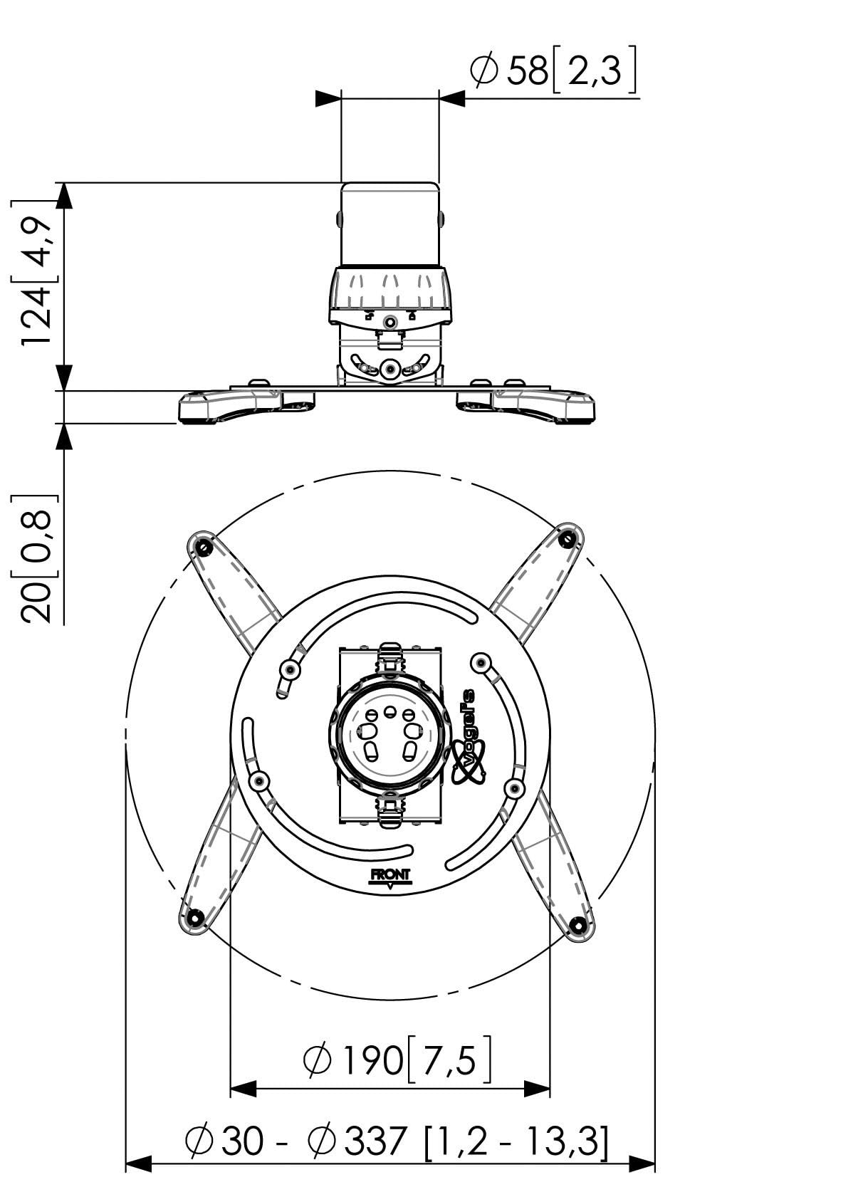 Vogel's PPC 1500 White Ceiling Mount for 30-337 mm Projector - White