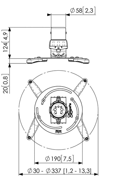 Vogel's PPC 1500 White Ceiling Mount for 30-337 mm Projector - White