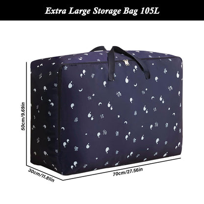 SEPSCO Duvet Storage Bag 105L, 2Pcs Underbed Clothes Storage Bags with Zips King Size Oxford Cloth Moving Laundry Bags for Quilt Blankets Bedding