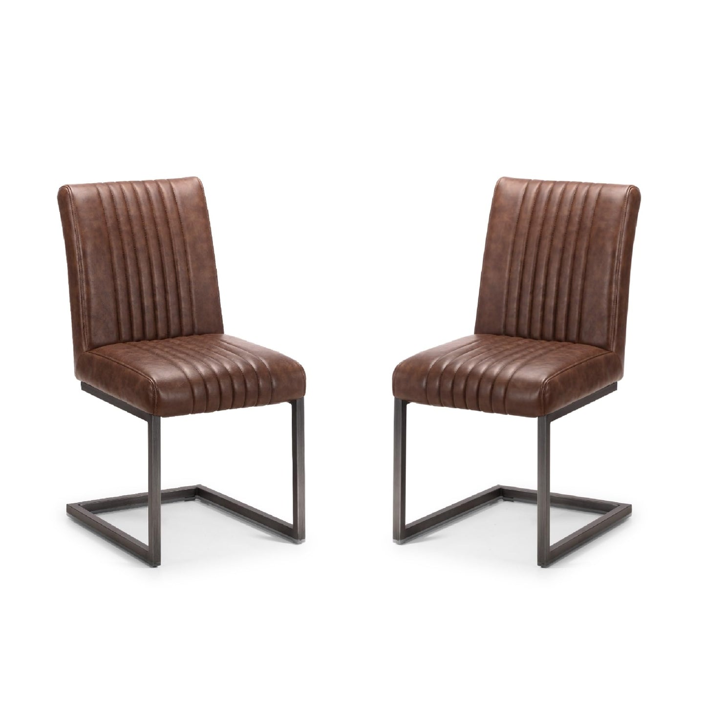 Julian Bowen Brooklyn Dining Chairs, Set of 2, Brown - H88.5 x W47 x D65cm