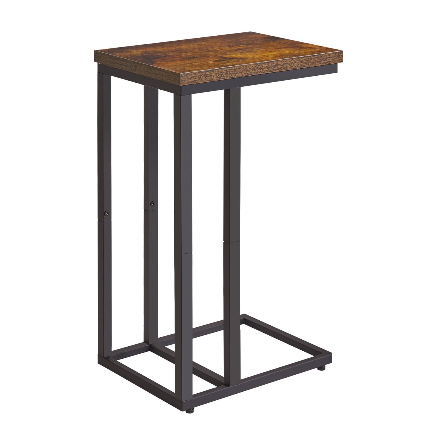Aibiju C Shaped Side Table, Slide and Sofa Table, Coffee Table with Steel Frame for Living Room, Bedroom, Small Spaces
