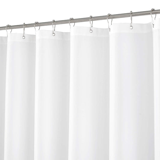 N&Y HOME Extra Long Shower Curtain or Liner 72" W x 108" H - Hotel Quality, Washable Fabric, White Bathroom Curtains with Grommets, 72x108