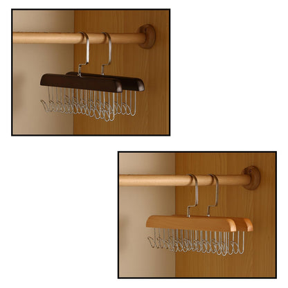 Wooden Belt Hanger 4 Pack, Non Slip Bra Hangers(White)