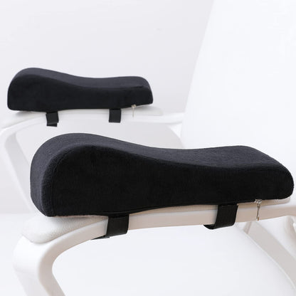 LargeLeaf Ergonomic Chair with Memory Foam Armrest Cushions - Elbow Pillow for Pressure Relief - Office and Gaming Chair 2-Piece Set