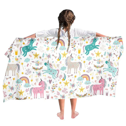 Ulticool Microfibre Children's Towel 140 x 70 cm - Unicorn Star Unicorn - Lightweight Travel Towel Quick Drying Bath Towel Beach Towel Sauna Towel