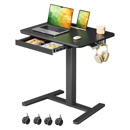 Gibbon Mounts 70x50cm Rolling Standing Desk with Drawer Height Adjustable