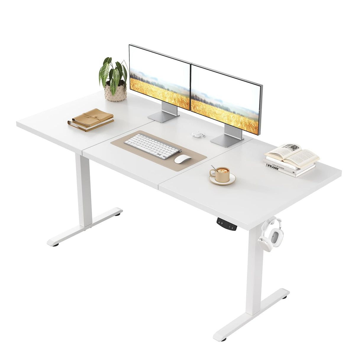 Klicelor Electric Standing Desk, 2 Memory Buttons for stand & sit, 120x60