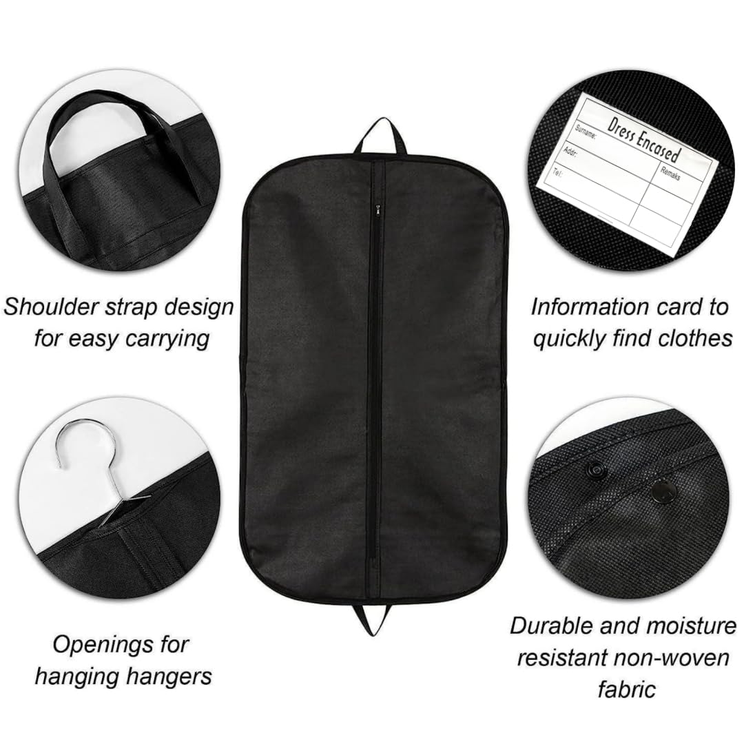 58" Clothes Carrier Travel Bag Zipped Foldover Breathable Multi-Use Garment Cover Clothes Suit Tuxedos Dresses Coats Carrier Carry Handles & Hold
