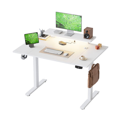 Klicelor Electric Standing Desk, Led & Plug, Movable Monitorstand, 120x80
