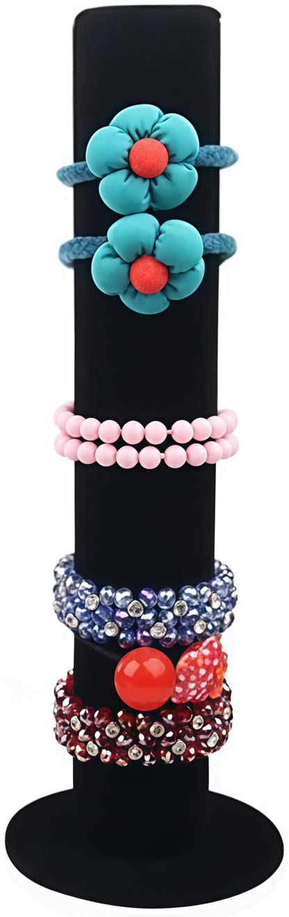 Loopunk Jewellery Stand, Tower for Jewellery, Bracelets, Hair Bands, Bangle Holder, T-Bar Shape (Black Velvet)