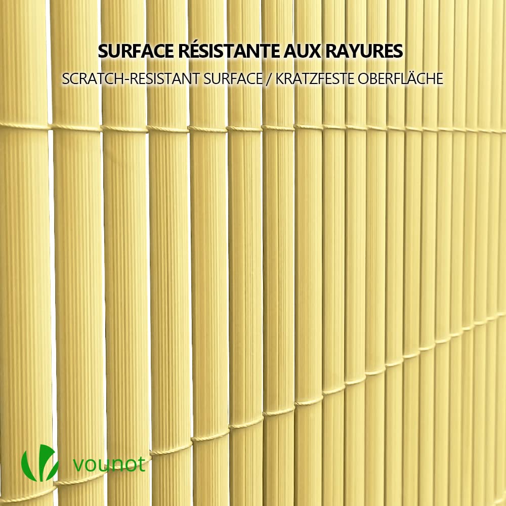 VOUNOT PVC Privacy Screening Fence 90 x 500 cm, Double Reinforced Struts Privacy Protection for Garden, Balcony and Terrace, Wind and Sun Protection