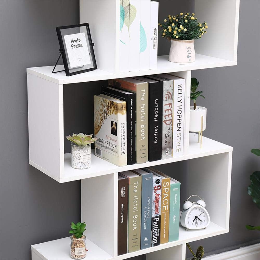 ETNIC ART Bookcase White Shelf Modern Contemporary Contemporary Partition Double-Sided Wood Home 70x23.5x127.5 Freestanding Shelves Shelves Bookcase