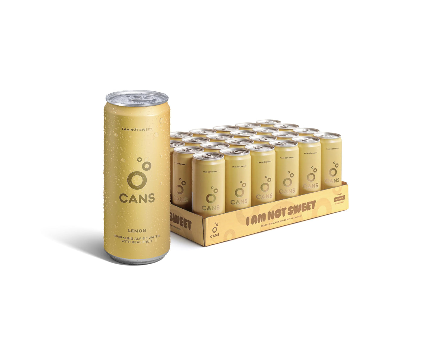 CANS - Sparkling Water with Lemon, Natural Flavours, No Added Sugar or Sweeteners, Alpine Spring Water, 330ml x 24 pack
