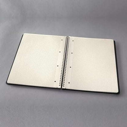 SIGEL CO840 Spiral Notepad, with Index, approx. A4, squaRed, hardcover, Black, 3 Pieces - Conceptum