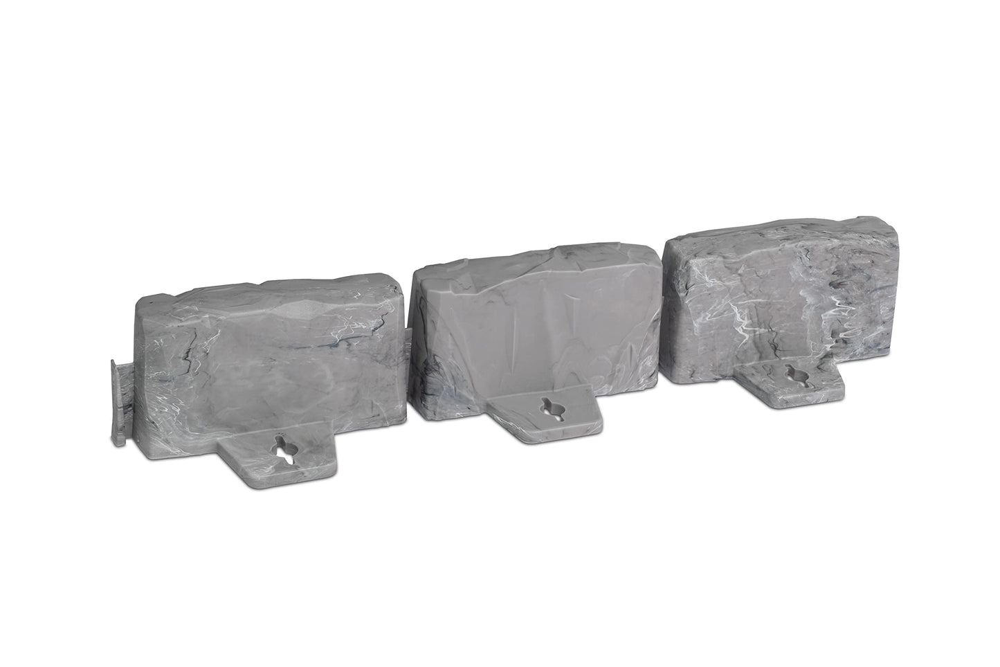 EasyFlex No-Dig Landscape Edging Kit – 15 Ft Stone-Look Garden Border with Anchoring Spikes – 2.7" Tall Decorative Edging – Slate Gray