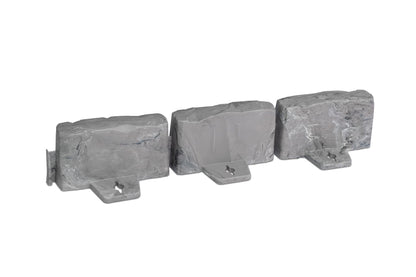 EasyFlex No-Dig Landscape Edging Kit – 15 Ft Stone-Look Garden Border with Anchoring Spikes – 2.7" Tall Decorative Edging – Slate Gray