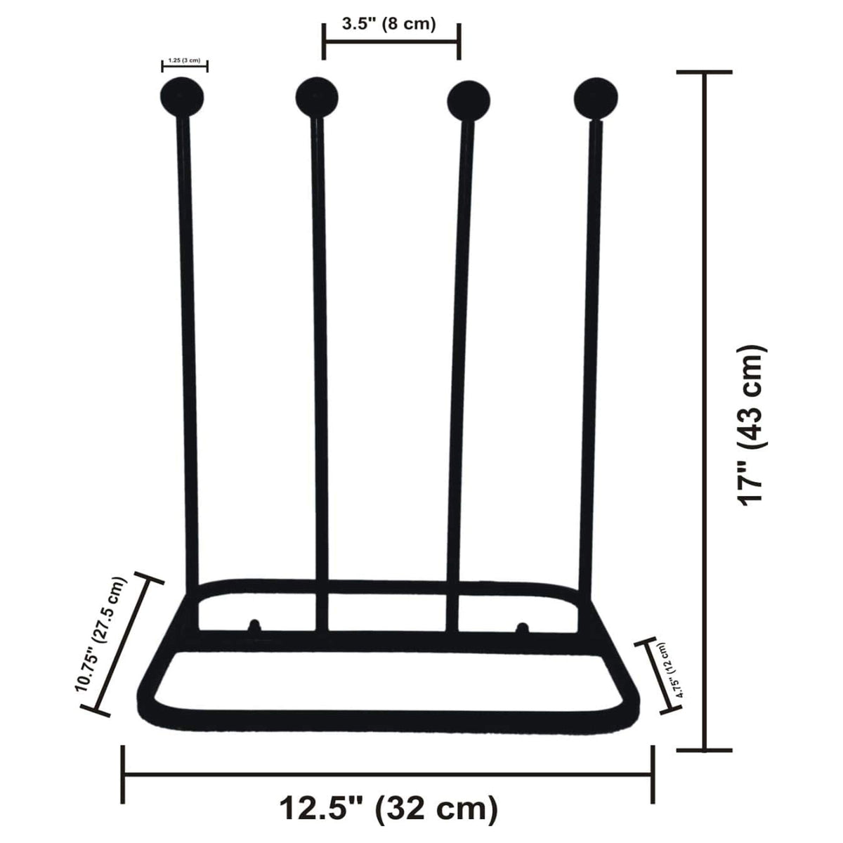 Arsuk Welly Boot Rack - Metal Wellington Boots Stand Outdoor, Cast Iron and Rustproof Wellies Storage Racks & Holder - 2 Pair & 4 Pair Boot Rack
