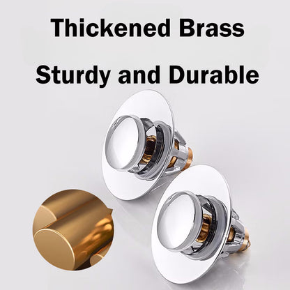 2 Pack Sink Drain Stopper, 34mm Universal Bathroom Sink Plug Replacement with Brass Pop-Up Core, Anti-Clog and Odor Prevention
