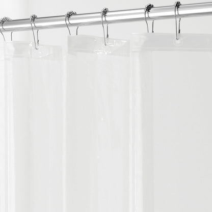 iDesign Waterproof Shower Curtain, Long Shower Curtain Made of Mould-Free PEVA, Stylish and Water Repellent Shower Liner for Bathroom, Clear